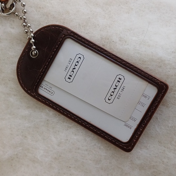 COACH vintage large signature embossed leather luggage tag F92538 - Picture 4 of 9